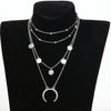 🌙 Crescent Horn Moon Layered Necklace – 4 Layers
