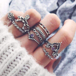 💍 Vintage Stackable Ring Set – 10 Pcs