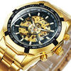 Watch Men Skeleton Automatic Mechanical Watch Gold Skeleton Vintage