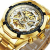 Watch Men Skeleton Automatic Mechanical Watch Gold Skeleton Vintage