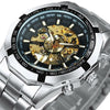 Watch Men Skeleton Automatic Mechanical Watch Gold Skeleton Vintage