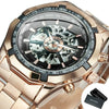 Watch Men Skeleton Automatic Mechanical Watch Gold Skeleton Vintage