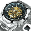 Watch Men Skeleton Automatic Mechanical Watch Gold Skeleton Vintage