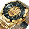 Watch Men Skeleton Automatic Mechanical Watch Gold Skeleton Vintage