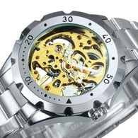 Mechanical Watches Men Top Brand Luxury Gold Wrist Watch Skeleton Dial