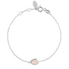 Pisa Mini Teardrop Bracelet Silver Rose Quartz