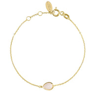 Pisa Mini Teardrop Bracelet Gold Rose Quartz