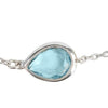 Pisa Mini Teardrop Bracelet Silver Blue Topaz