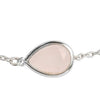 Pisa Mini Teardrop Bracelet Silver Rose Quartz