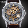 Image of SHENHUA Men Skeleton Automatic Leather Strap Antique Steampunk Casual Skeleton Mechanical Watch - jomfeshop