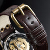 Vintage Bronze Men's Casual Automatic Skeleton Watch Leather Strap Antique Steampunk - jomfeshop