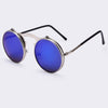 VINTAGE STEAMPUNK Sunglasses round Designer steam punk Metal OCULOS de sol women COATING SUNGLASSES Men Retro CIRCLE SUN GLASSES - jomfeshop