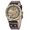 Vintage Bronze Automatic Men's Skeleton Watch Steampunk - jomfeshop