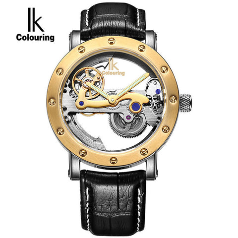 Gold Hollow Automatic Mechanical Watch - jomfeshop