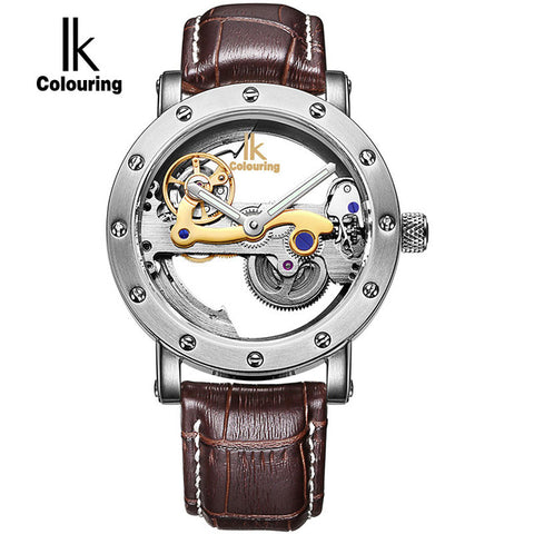 Gold Hollow Automatic Mechanical Watch - jomfeshop