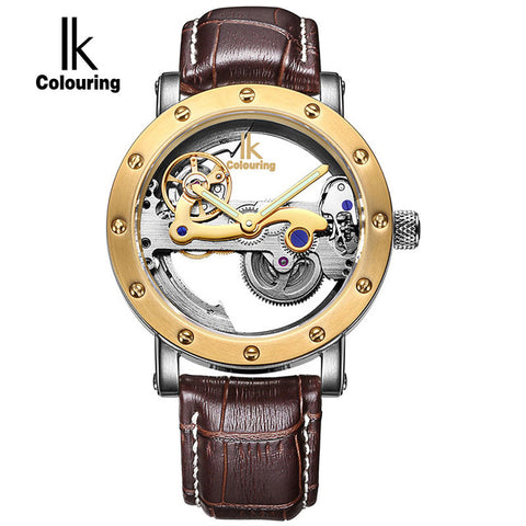 Gold Hollow Automatic Mechanical Watch - jomfeshop