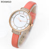 boamigo women watches woman quartz dress watches Ladies bracelet fashion Watch delicate Leather rhinestone Watches Waterproof - jomfeshop