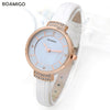 boamigo women watches woman quartz dress watches Ladies bracelet fashion Watch delicate Leather rhinestone Watches Waterproof - jomfeshop