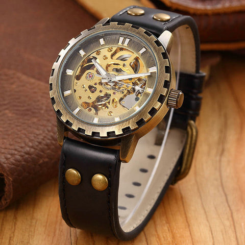 Men's Military Skeleton Mechanical Watch - jomfeshop