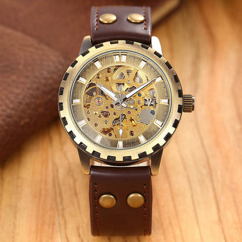 Men's Military Skeleton Mechanical Watch - jomfeshop