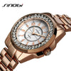 Bling Rhinestone SINOBI Luxury steel Quartz Watch Women