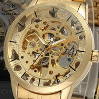 Gold Transparent Skeleton Men's Watch - jomfeshop