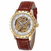 Image of Vintage Luxury Gold Men Skeleton Automatic Wristwatch Antique Steampunk