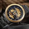 Image of Vintage Black Gold Men's Mechanical Automatic Skeleton Watch - jomfeshop