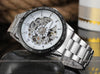 Vintage Black Gold Men's Mechanical Automatic Skeleton Watch - jomfeshop