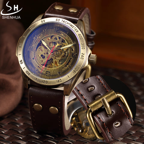 Vintage Skeleton Mechanical Men's Watch - jomfeshop