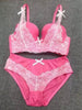 New Women Lady Cute Underwear Satin Lace Embroidery Splice Bra Sets Outfits