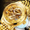 Watch 3D Carving Dragon Gold Skeleton - jomfeshop