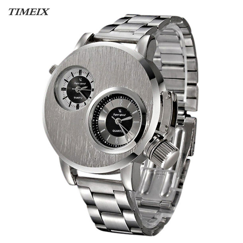 Fashion Stainless Steel Date Military Sport Quartz Men - jomfeshop