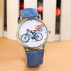 2017 Fashion Women Watches PU Leather Quartz-Watch Ladies Casual Bicycle Pattern Watch Women Relogio Feminino