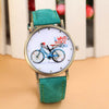 2017 Fashion Women Watches PU Leather Quartz-Watch Ladies Casual Bicycle Pattern Watch Women Relogio Feminino