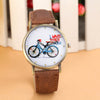 2017 Fashion Women Watches PU Leather Quartz-Watch Ladies Casual Bicycle Pattern Watch Women Relogio Feminino