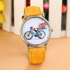 2017 Fashion Women Watches PU Leather Quartz-Watch Ladies Casual Bicycle Pattern Watch Women Relogio Feminino