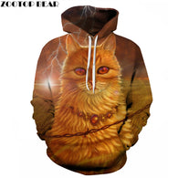 Hooded Men/Women Hoodies 3d Printed Cat Animal