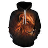 Space Lion Printed 3d Sweatshirts Men Hooded