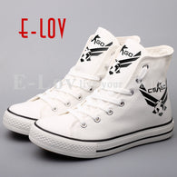 New fashion printed CS games casual women shoes graffiti CS GO canvas shoes funny print high top lace-up casual shoes zapatos