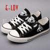 New design printed unisex lace-up canvas shoes custom high quality women girls graffiti casual shoes for women couple