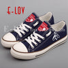 New design printed unisex lace-up canvas shoes custom high quality women girls graffiti casual shoes for women couple