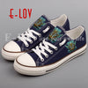 New design printed unisex lace-up canvas shoes custom high quality women girls graffiti casual shoes for women couple