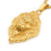 NIENDO 2017 New Arrival Gold Color Men Stainless Steel Lion Head Pendant Necklace Fashion Jewelry, DP102