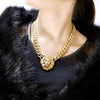 Valentine Gift Link Chain Cool Lion Gold Color Chunky Necklace