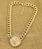 Valentine Gift Link Chain Cool Lion Gold Color Chunky Necklace