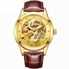 Dragon Antique Design Automatic Watch Skeleton Vintage Gold Stainless steel Band Men's Wristwatch Mechanical Skeleton Steampunk - jomfeshop