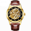 Dragon Antique Design Automatic Watch Skeleton Vintage Gold Stainless steel Band Men's Wristwatch Mechanical Skeleton Steampunk - jomfeshop