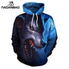 NADANBAO New Design Hiphop Hoodies Sweatshirts Night wolf 3D Printed Hoodie Hooded Unisex Graphic Pullover