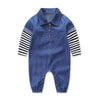 2017 Baby Boys jeans jumpsuit spring baby boys Clothes Denim long sleeve romper Turn-down Collar boys jumpsuit outfits One piece